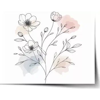 Plakát Sablio Plakát Květinová linie - 60x40 cm