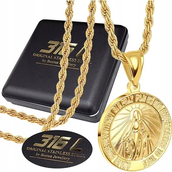 Řetízek ŘETÍZEK ŘETÍZEK S MEDAILE S MARII, MATKOU BOŽÍ, CHIRURGICKÁ OCEL 316L