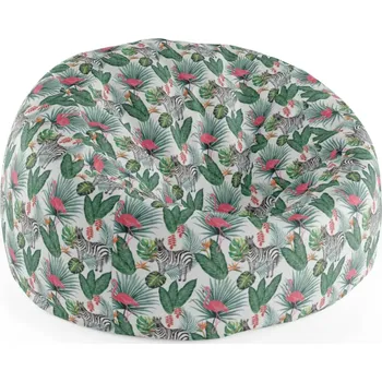 Sedací pytel Sablio Sedací vak Cocoon Zebra a plameňák - 115 x 75 x 45 cm