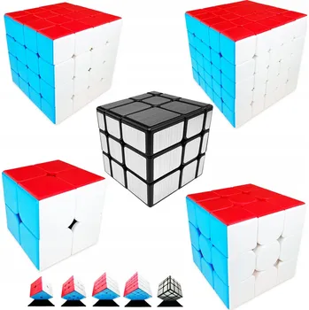 Dřevěná hračka SADA KOSTEK 2x2 + 3x3 + 4x4 + 5x5 + Mirror S ORIGINÁLNÍ RYCHLÉ KOSTKY