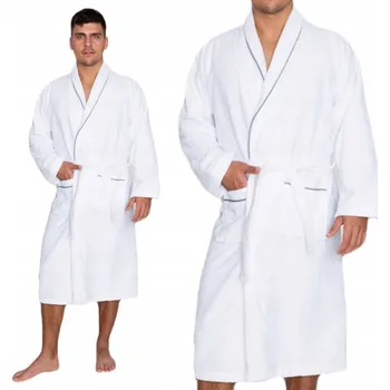 Dámský župan Velký bílý velurový župan Soft touch 3XL XXXL