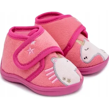 Dívčí obuv DĚTSKÉ PAPUČE PRO DÍVKY NA SUCHÝ ZIP FUCHSIOVÁ 18