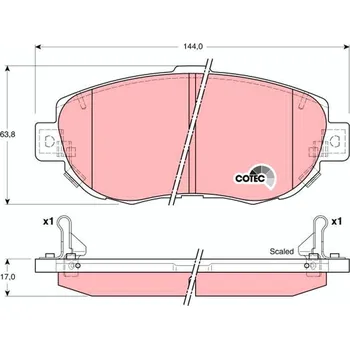 Brzdová destička Sada brzdových destiček, kotoučová brzda TRW GDB3235