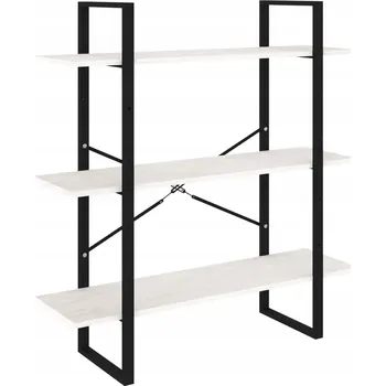 Knihovna 3-patrový regál na knihy, bílý, 100x30x105 cm