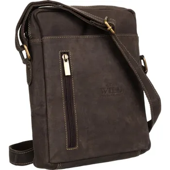 Always Wild Pánská kožená messenger taška s kapsami hnědá