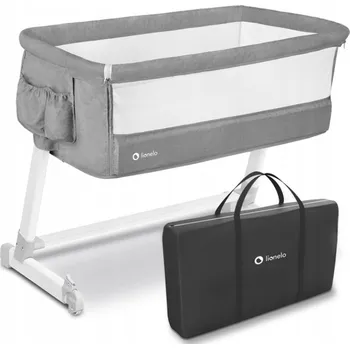 Dětská postýlka Lionelo Cestovní postýlka LO-Theo - Concrete, sv.šedá