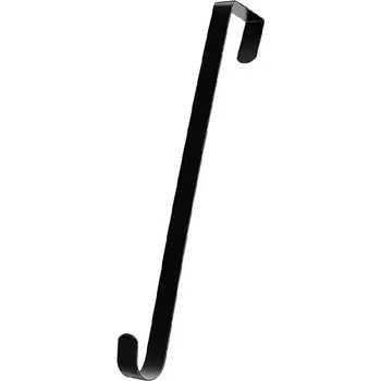 Věšák Věšák na dveře 38 x 2,2 cm Kovový háček pro sváteční věnce Pevný držák na závěsné dekorace Praktický kovový věšák pro domácí výzdobu černá