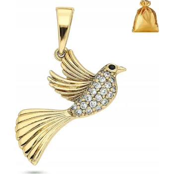 Přívěsek KRÁSNÝ PŘÍVĚSEK , DÁMSKÝ PTÁK, KOLIBŘÍK SE ZIRKONY NA ŘETÍZEK