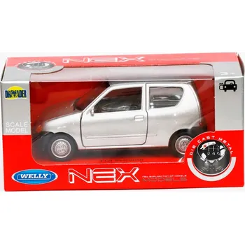 autíčko FIAT SEICENTO KOVOVÝ MODEL WELLY 1:32-39 STŘÍBRNÝ