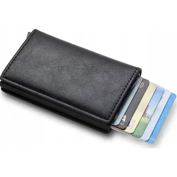 Peněženka PENĚŽENKA RFID POUZDRO NA KREDITNÍ KARTU POSUVNÉ KNOFÍK NA KARTU