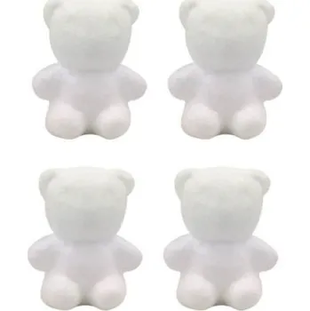 Výtvárné potřeby Dílky z polystyrenu medvídci 5 cm (4 ks)