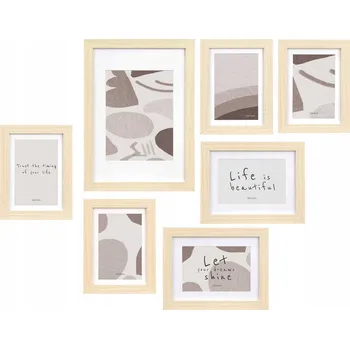 Obraz Fotorámečky na zeď béžové MURAL, multirámeček na 7 fotografií, 25 x 35 cm