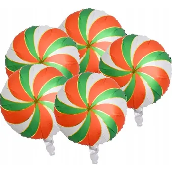 Balónek Foliový balónek Bonbónek LÍZÁTKO ZELENO ČERVENÝ VÁNOCE 5ks