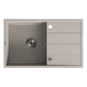 Granitový dřez Laveo Dřez 1 komorový s odkapávačem Wolin – SPW_411T, béžový