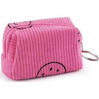 Dívčí pouzdro / klíčenka smajlík 9x6 cm, malé, 3 pink