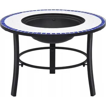 Ohniště s mozaikou, modro-bílé, 68 cm, keramické