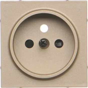 vypínač Kryt zásuvky silové 1 násobné, s uzemněním, se clonkami, Simon 55 TGZ1ZP/144, champagne metalizovaná