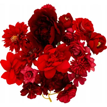 umělá květina Umělé květy dekorativní mix pivoňky růže hortenzie odstíny červené
