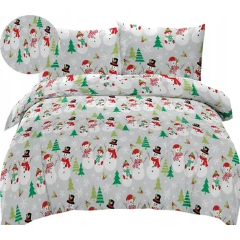 Povlečení VÁNOČNÍ POVLEČENÍ 160x200 + 2 povlaky na polštáře sada SOB, MIKULÁŠ, STROMEČEK