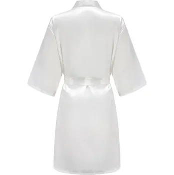 Dámský župan Dámský župan z umělého hedvábí Lehký elegantní župan na zavazování Tkanička v pase Jemný pohodlný domácí oděv pro každodenní nošení bílá XXL