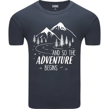 Pánské tričko S Cestovatelským Potiskem Dobrodružství Začíná M