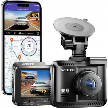 IP kamera AZDOME Kamera Automobilová 4K WiFi GPS Noční režim 170° WDR 24/7 Monitorování