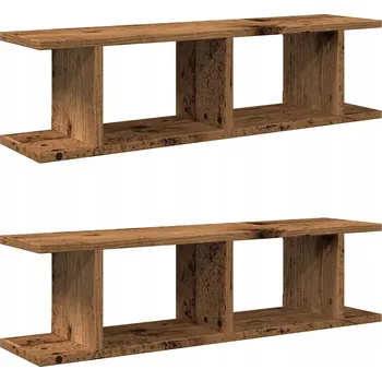 police Nástěnné police, 2 ks, staré dřevo, 90x18x20 cm