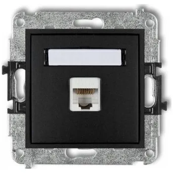 Elektrická zásuvka Internetová zásuvka nástěnná Karlik černá