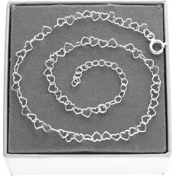 Náramek Stříbrný náramek na ruku srdíčka srdce stříbro 925, 17 cm + nastavitelná délka