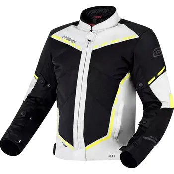 Moto bunda Ozone Jet II šedo-černo-fluo žlutá S