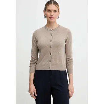 Dámský svetr Vlněný kardigan Weekend Max Mara NEBBIA 2615341021600 béžová 80X, vel. S