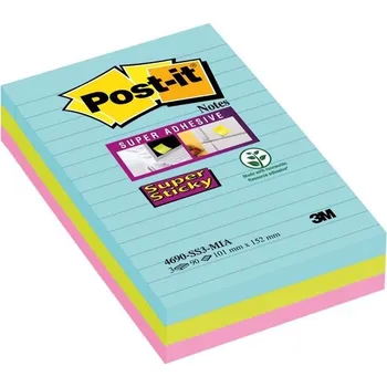 Samolepící bloček Post-it Super Sticky - 101 x 152 mm, Cosmic, 3 x 90 lístků