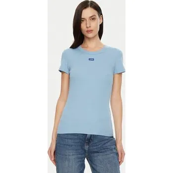 Dámské tričko HUGO T-Shirt Easy 50523924 Modrá Slim Fit XS