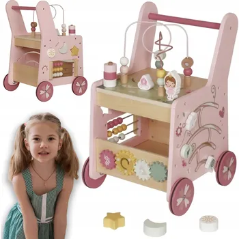 Odrážedlo Dřevěný Odrážedlo Artnico Olinea 6 v 1, růžový stůl