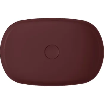 Umyvadlo SAPHO INFINITY OVAL keramické umyvadlo na desku, 55x36 cm, maroon red 10NF65055-2R