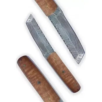 Kuchyňský nůž Lovecký damaškový nůž Dellinger Damask Mini Walnut