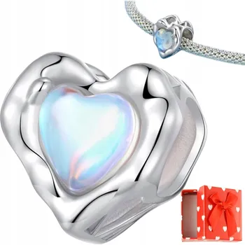 Přívěsek Stříbrné opalescentní přívěsky SRDCE 925 STŘÍBRO + KRABIČKA Dárek