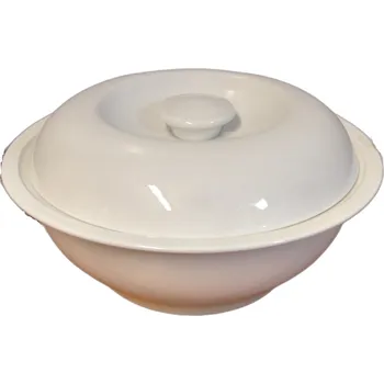 Miska s víkem bílý porcelán | SN01304