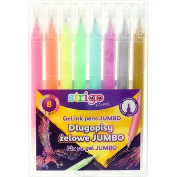 Gelové propisky Jumbo Strigo Sada 8 barev do školy i kanceláře