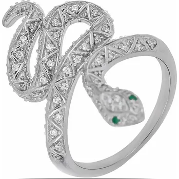 Prsten Prsten stříbrný s broušenými smaragdy Ag 925 044627 EM 54 mm (US 7), 6,1 g