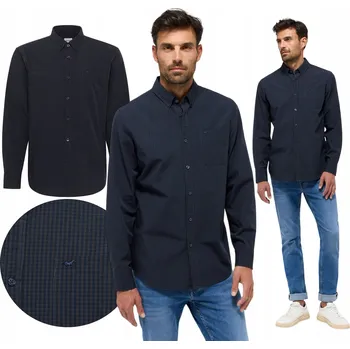 Pánská Bavlna košile s dlouhým rukávem, kostkovaná, Mustang Chester, Grafit vel. XXL