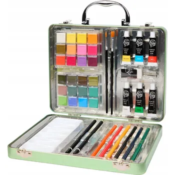 Výtvarná sada Creative Artist Sada na kreslení v kovovém kufříku - zelená