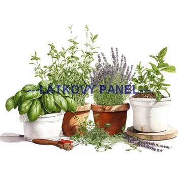 Látkový panel - Bylinky - BY-16 Velikost: 20x20cm, Materiál: Kočárkovina