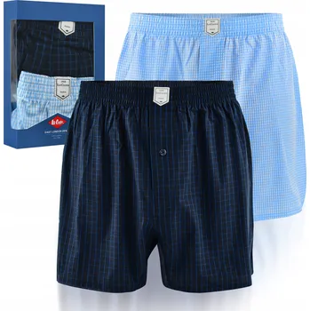 Pánské spodní prádlo Lee Cooper Pánské boxerky volného střihu 2 kusy bavlněné modré Velikost XL