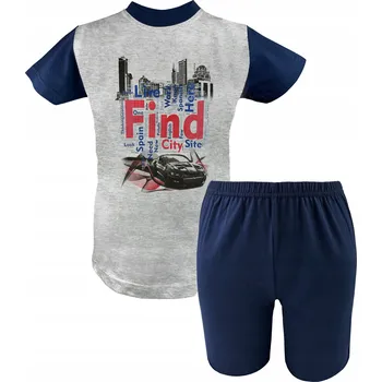 Chlapecké pyžamo CHLAPECKÉ BAVLNĚNÉ PYŽAMO KRÁTKÉ LETNÍ DOVOLENKOVÉ KRÁTKÝ RUKÁV LÉTO 158