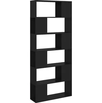 Knihovna Regál na knihy / dělicí stěna, černý, 80x24x186 cm