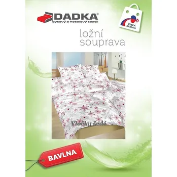 Povlečení Povlečení krep Vločky šedé 140x200, 70x90 cm