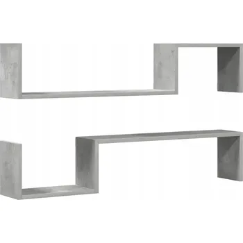 police Nástěnné police, 2 ks, šedá betonu, 100x15x20 cm