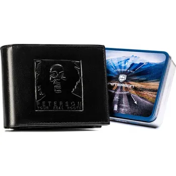 Peněženka Peterson pánská peněženka z pravé kůže černá - muž