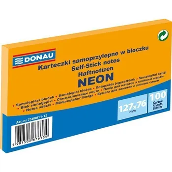 Blok Samolepicí bloček 127 x 76 mm - neonově oranžový 100 listů